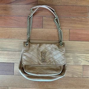 Saint Laurent Medium Niki Camel Shoulder Bag